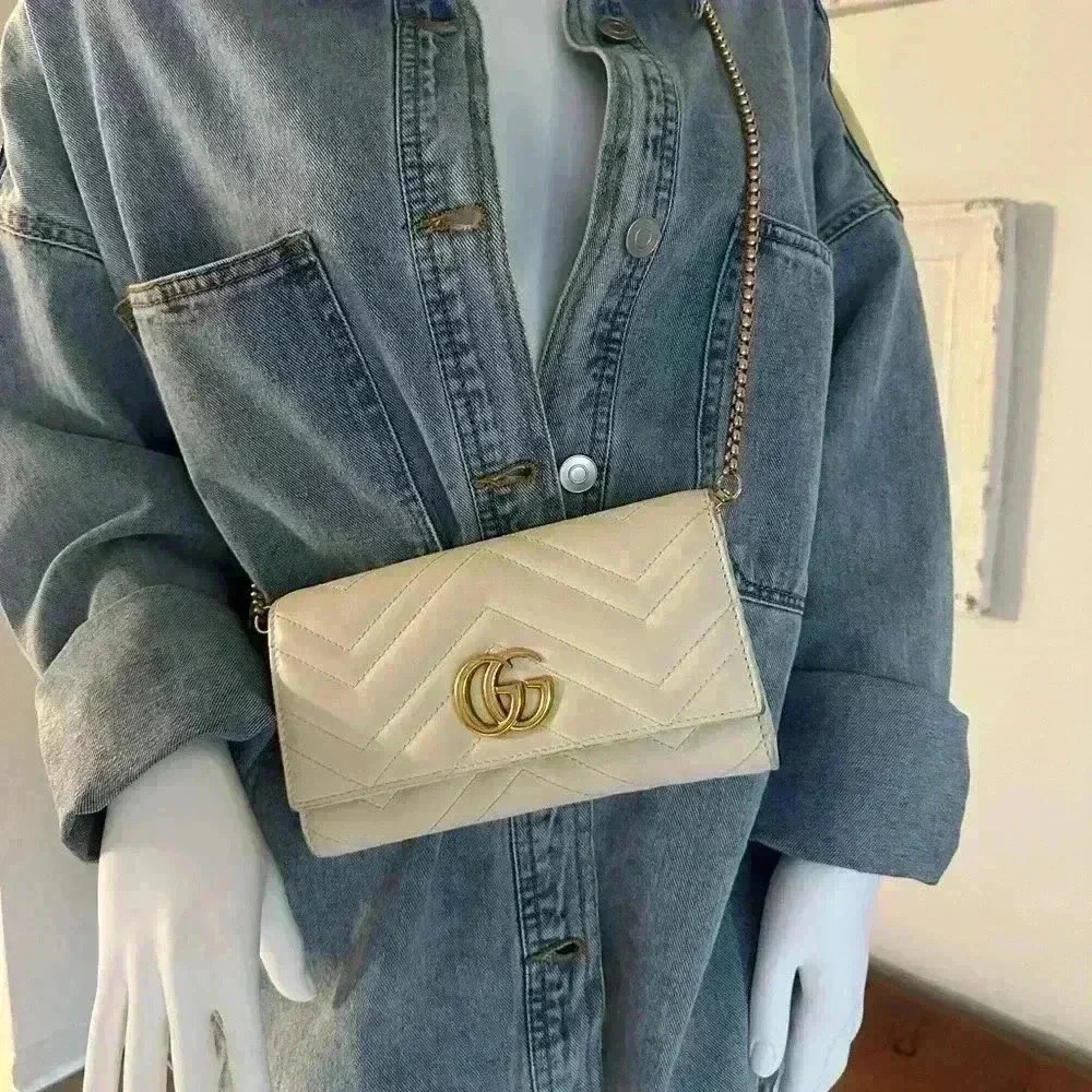 Authentic GUCCI MARMOT WALLET-CROSSBODY MINI BAG IVORY - Picture 3 of 16